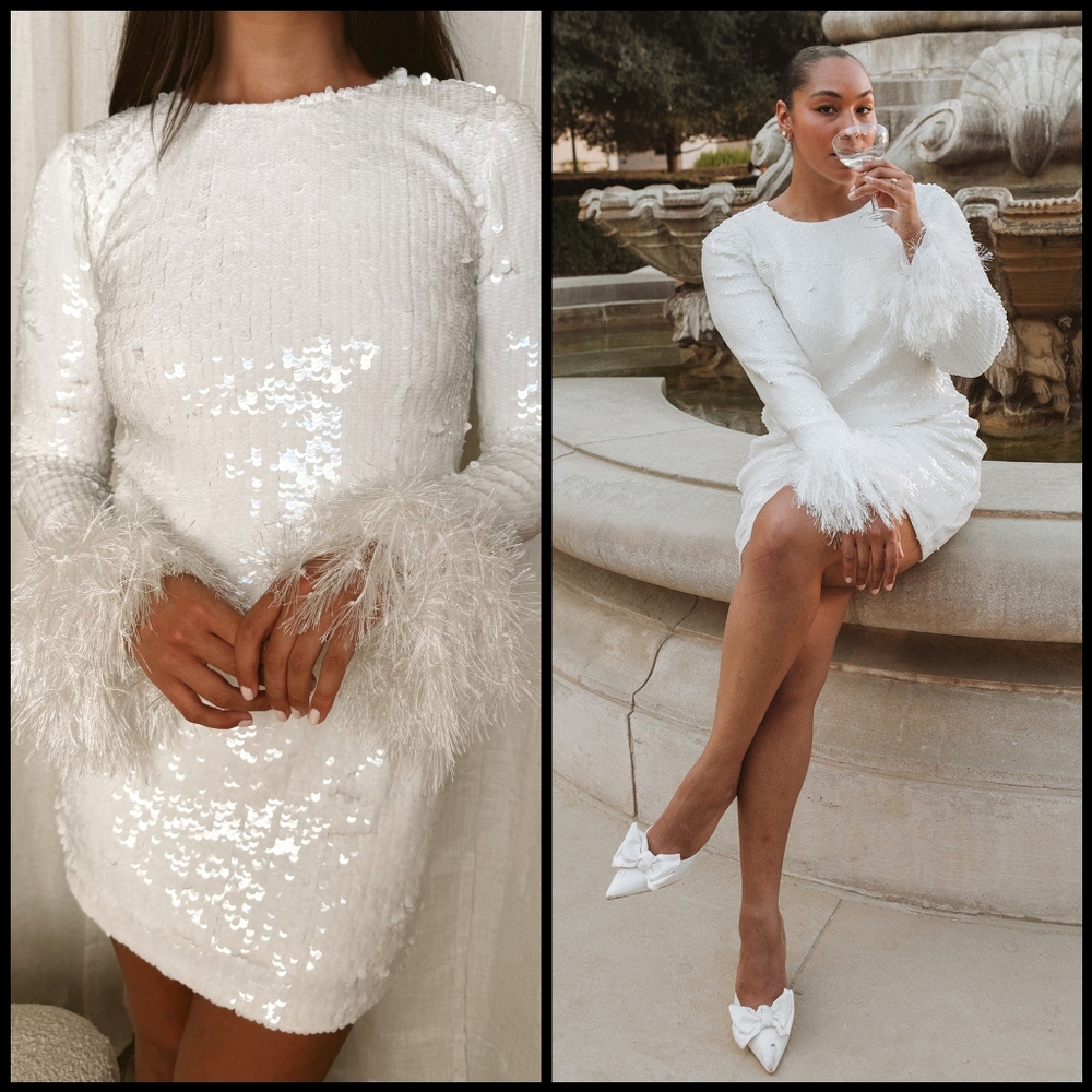 Show Me Your MuMu White Sequin Mini Dress